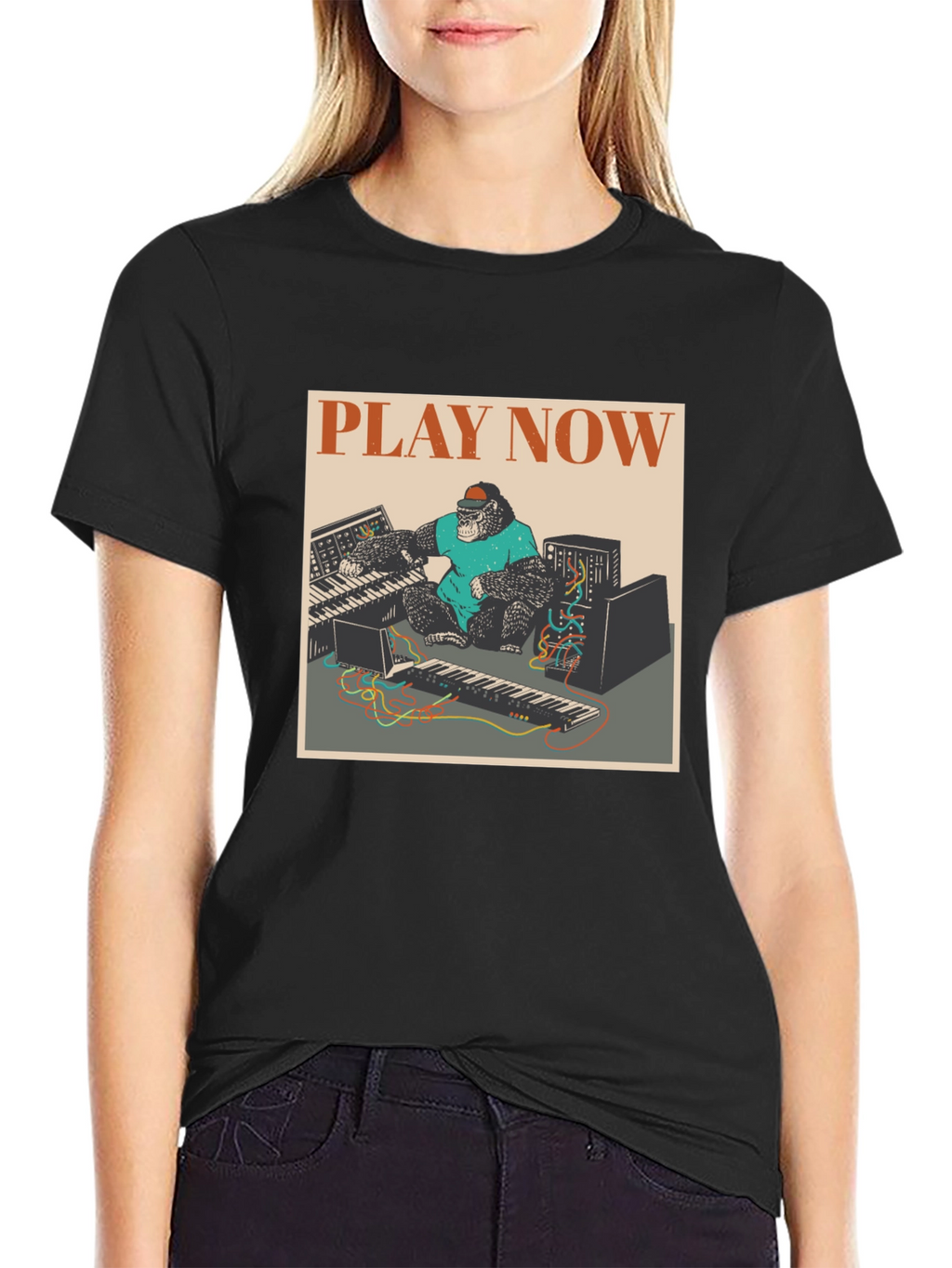 Play Now Gorilla Graphic Tee - Black