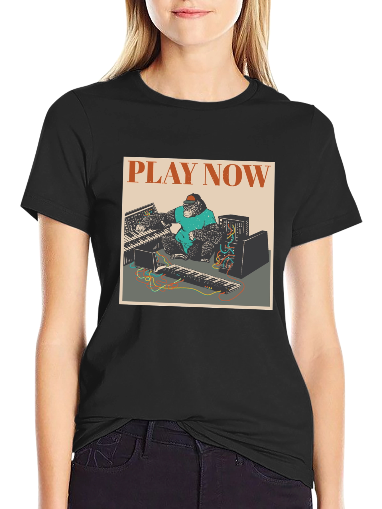 Play Now Gorilla Graphic Tee - Black
