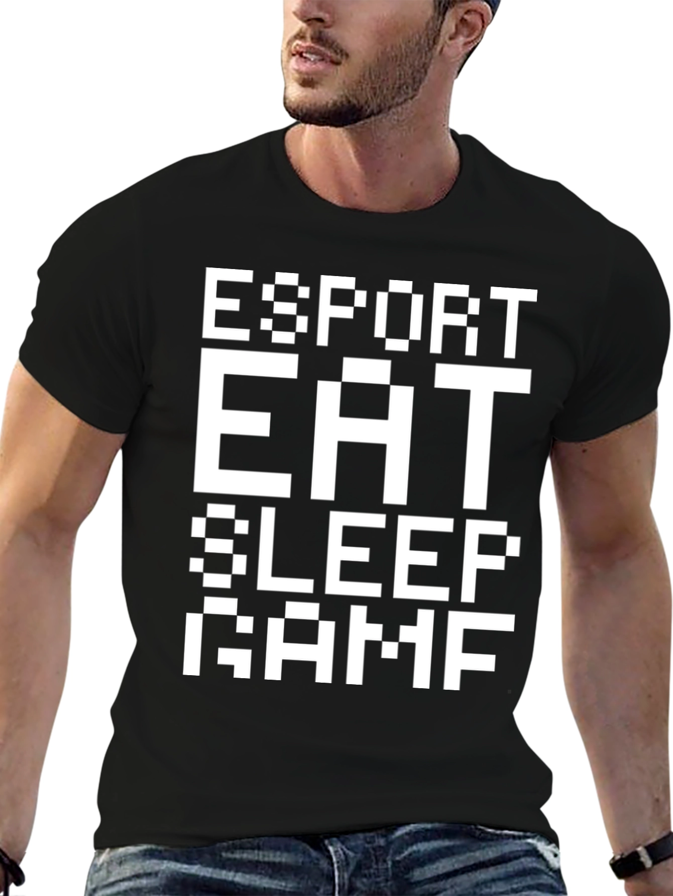 Esport Eat Sleep Game Pixel T-Shirt
