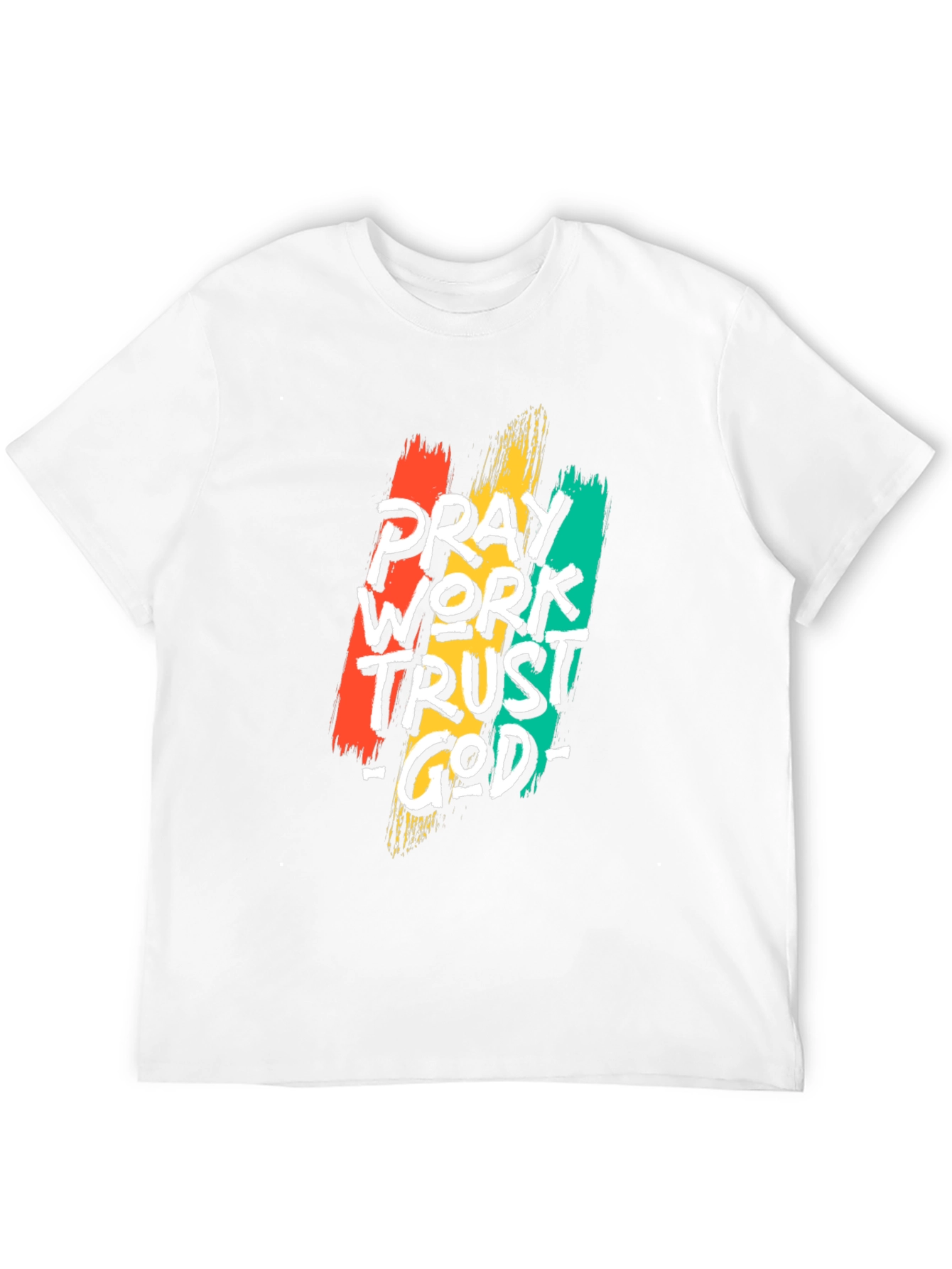Pray Work Trust God Black T-Shirt