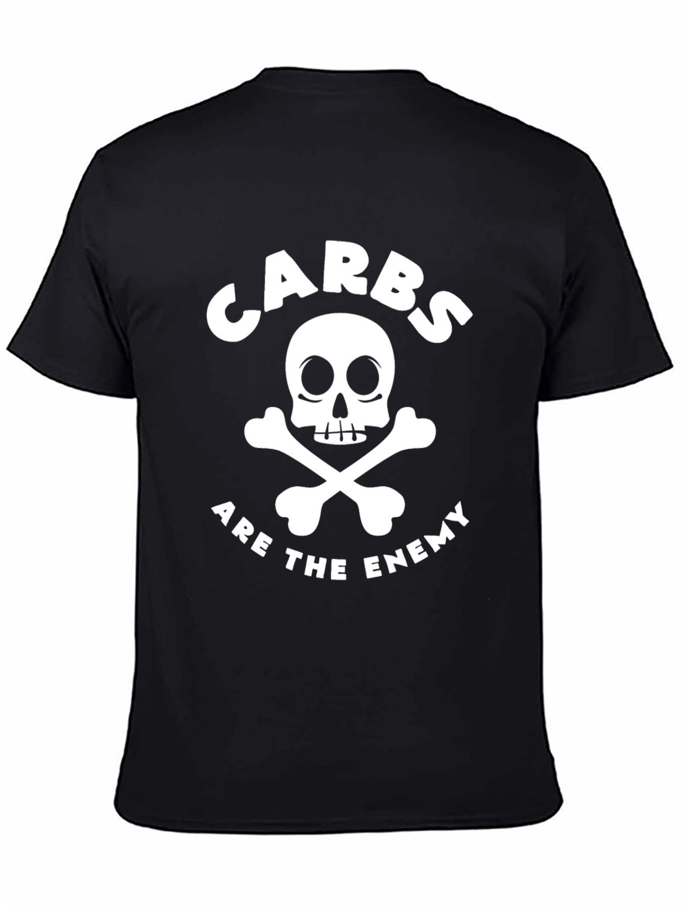 Carbs Are the Enemy Black Graphic T-Shirt