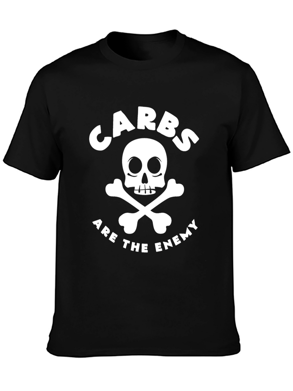 Carbs Are the Enemy Black Graphic T-Shirt