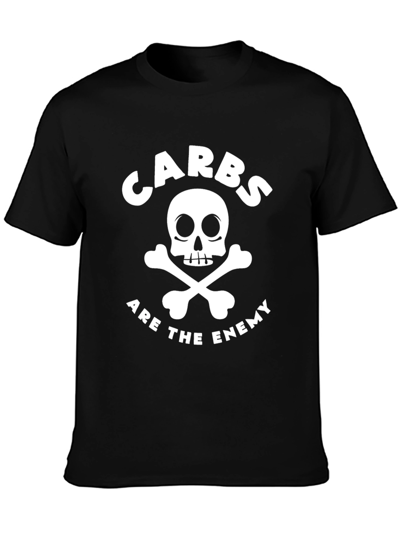 Carbs Are the Enemy Black Graphic T-Shirt