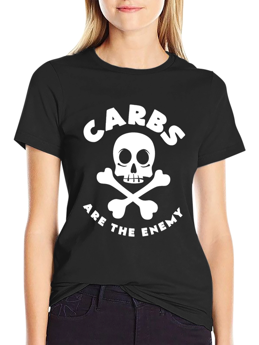 Carbs Are the Enemy Black Graphic T-Shirt