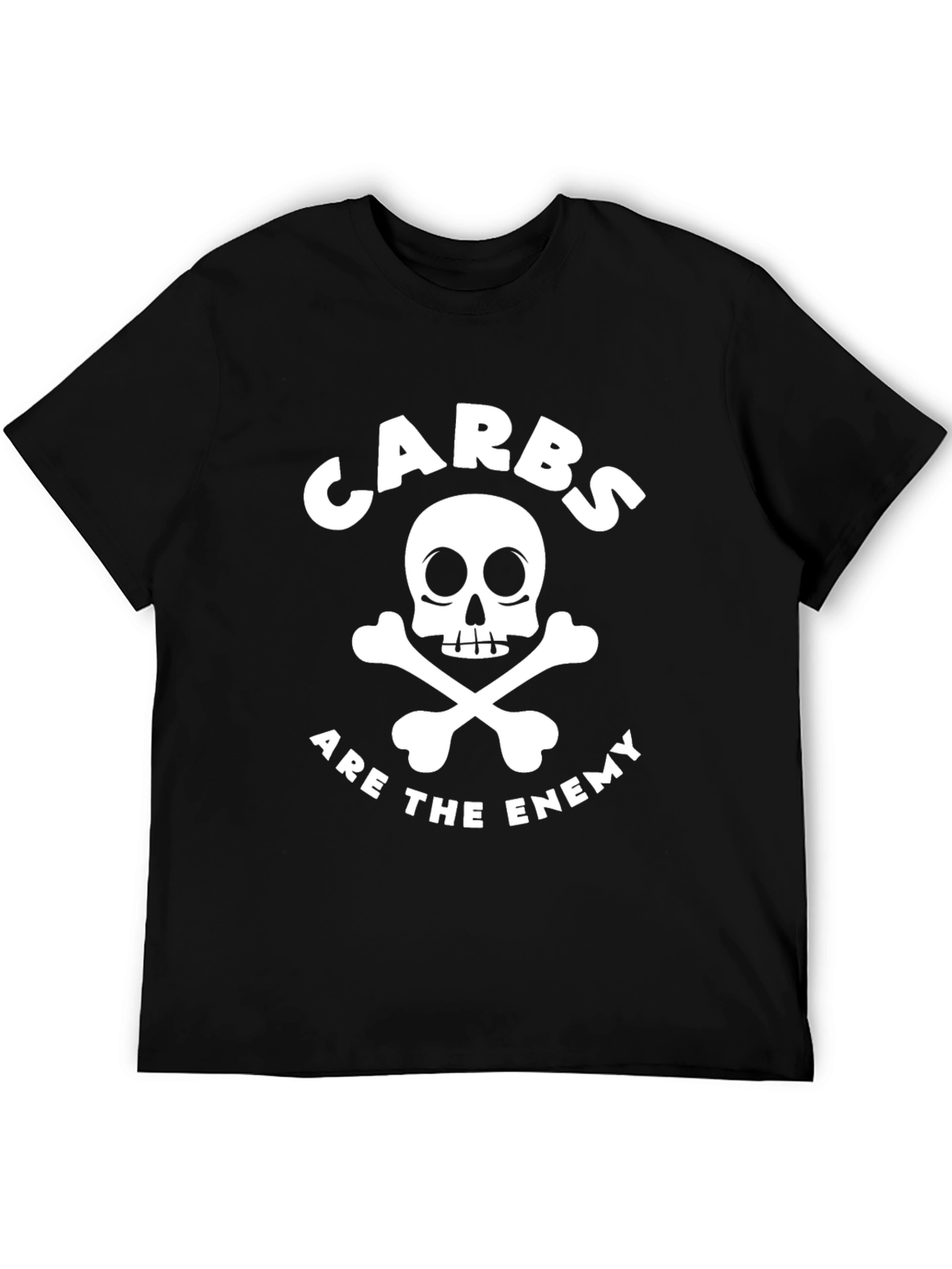 Carbs Are the Enemy Black Graphic T-Shirt