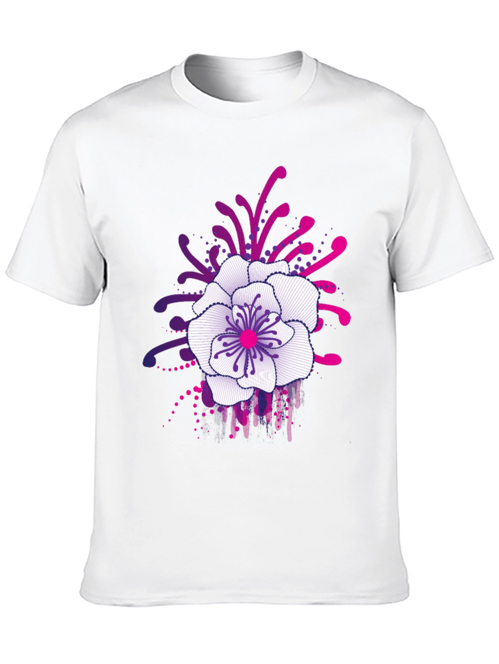 Floral Graphic Print Black T-Shirt