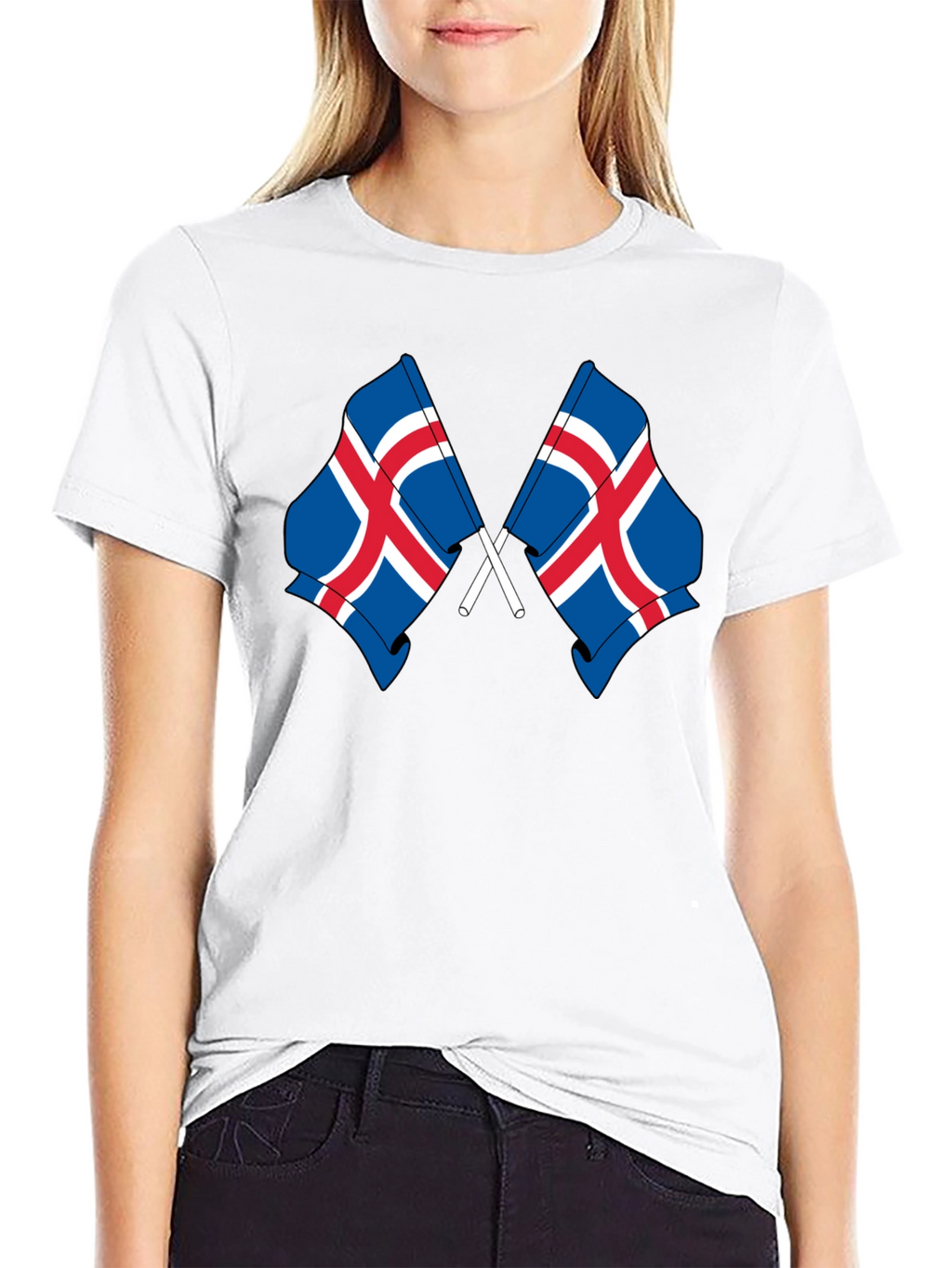 Icelandic Flags Graphic Tee - Black Cotton T-Shirt