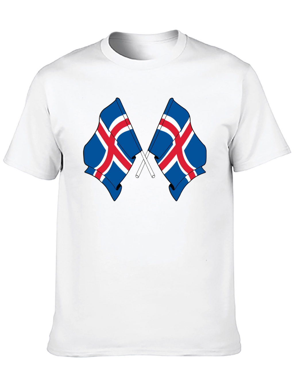 Icelandic Flags Graphic Tee - Black Cotton T-Shirt