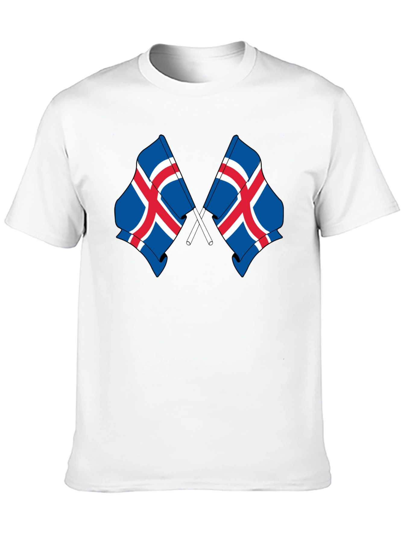 Icelandic Flags Graphic Tee - Black Cotton T-Shirt