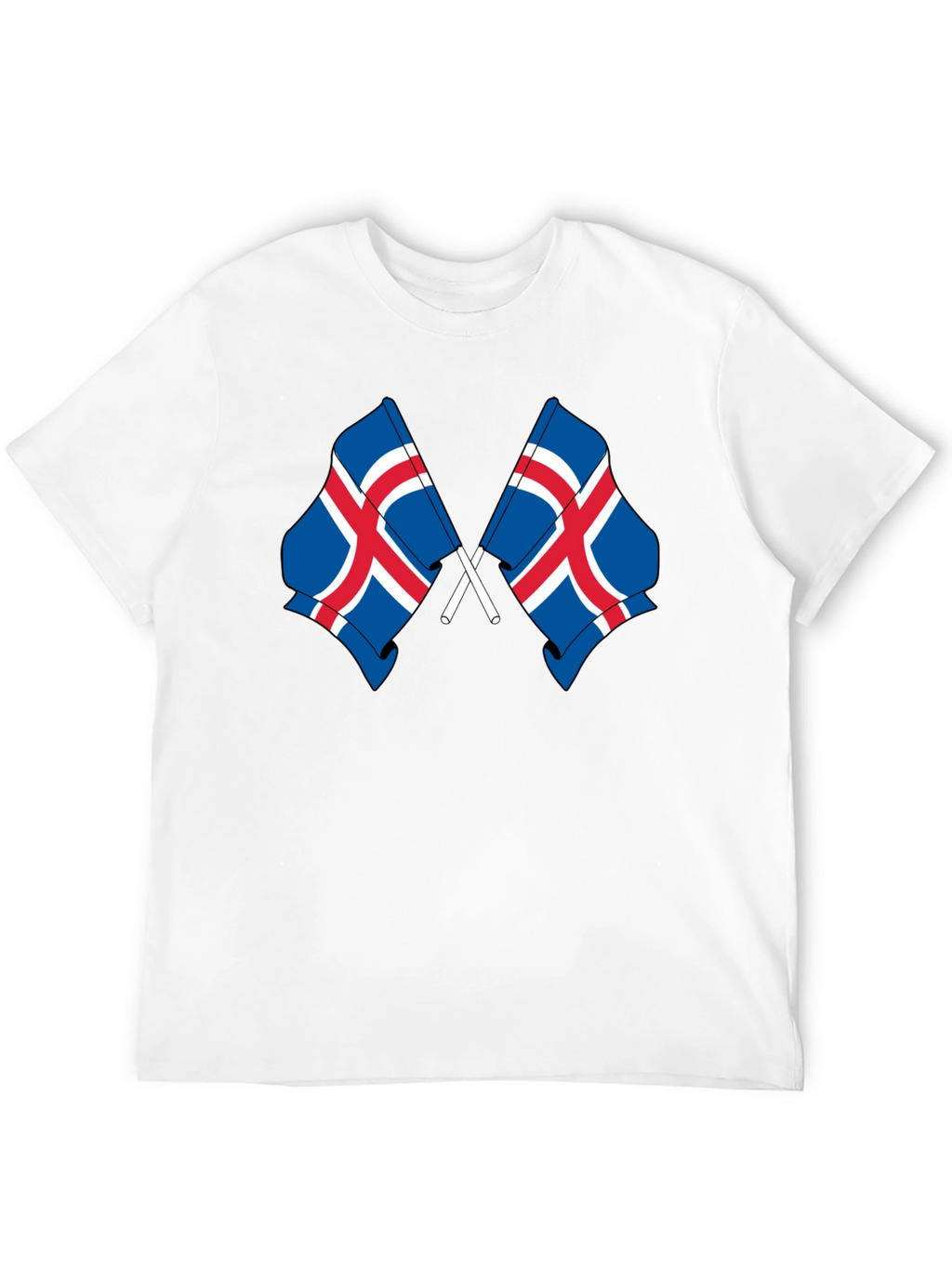 Icelandic Flags Graphic Tee - Black Cotton T-Shirt
