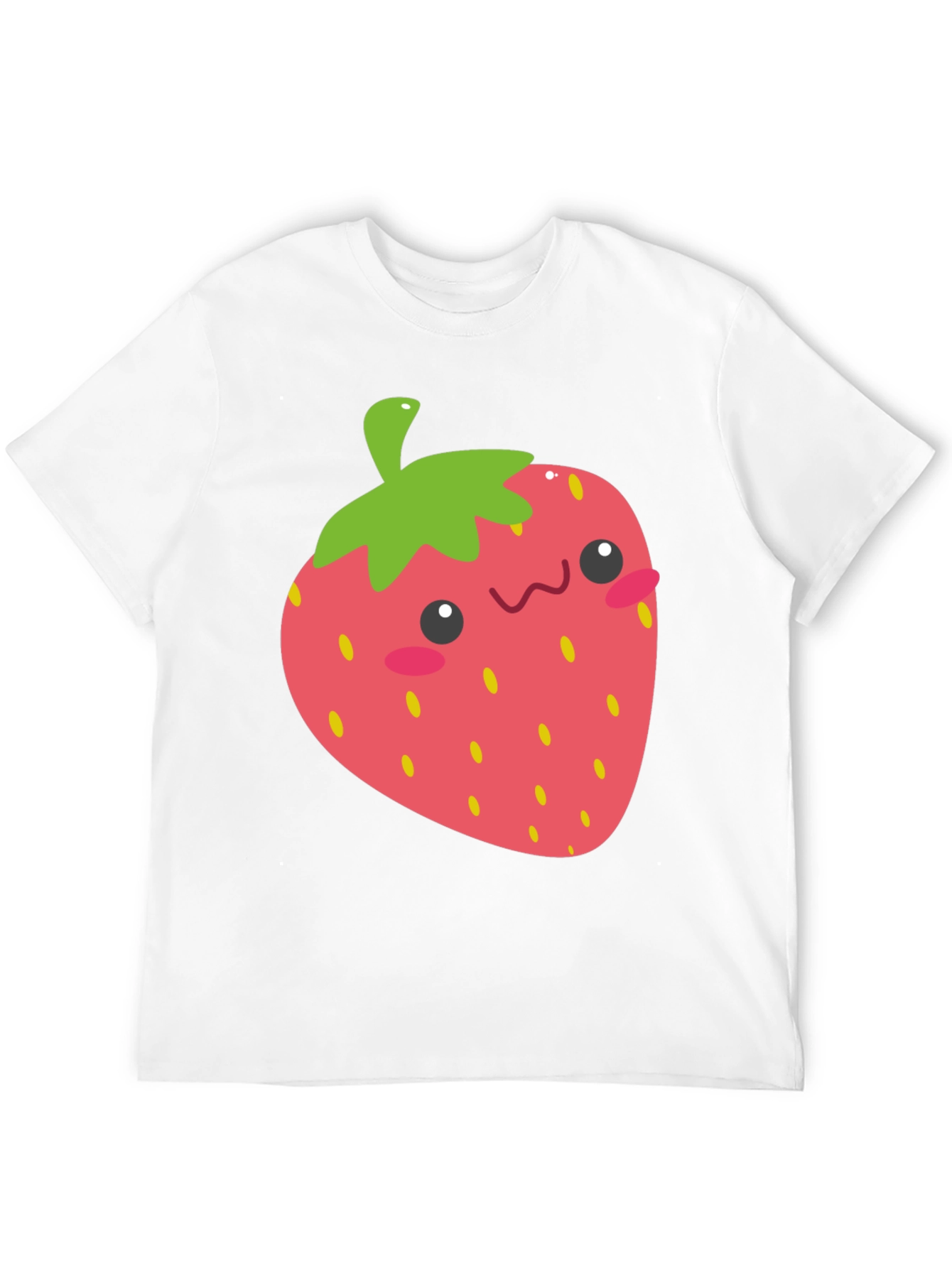 Kawaii Strawberry Graphic Tee - Black Unisex T-Shirt