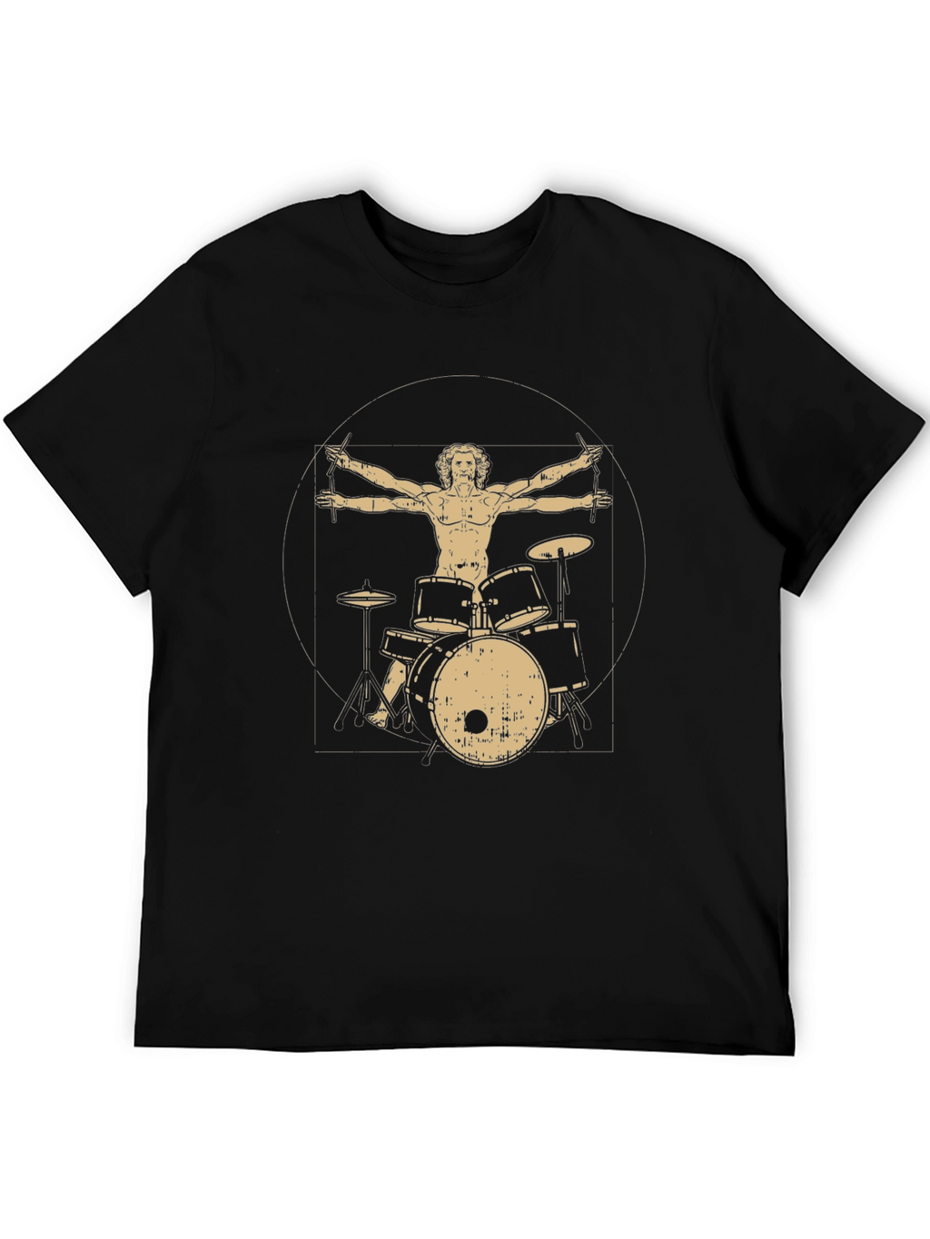 Vitruvian Drummer T-Shirt - Classic Design