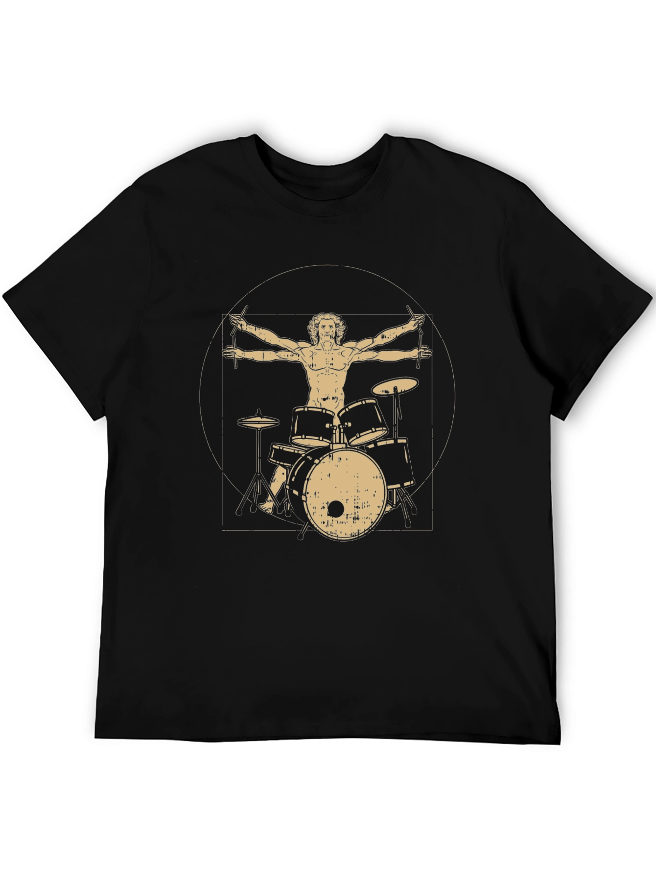 Vitruvian Drummer T-Shirt - Classic Design