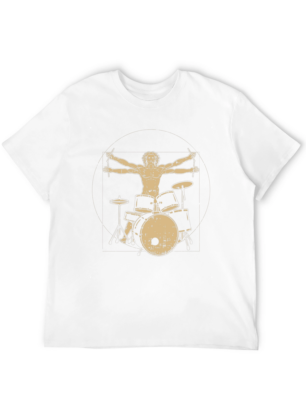Vitruvian Drummer T-Shirt - Classic Design