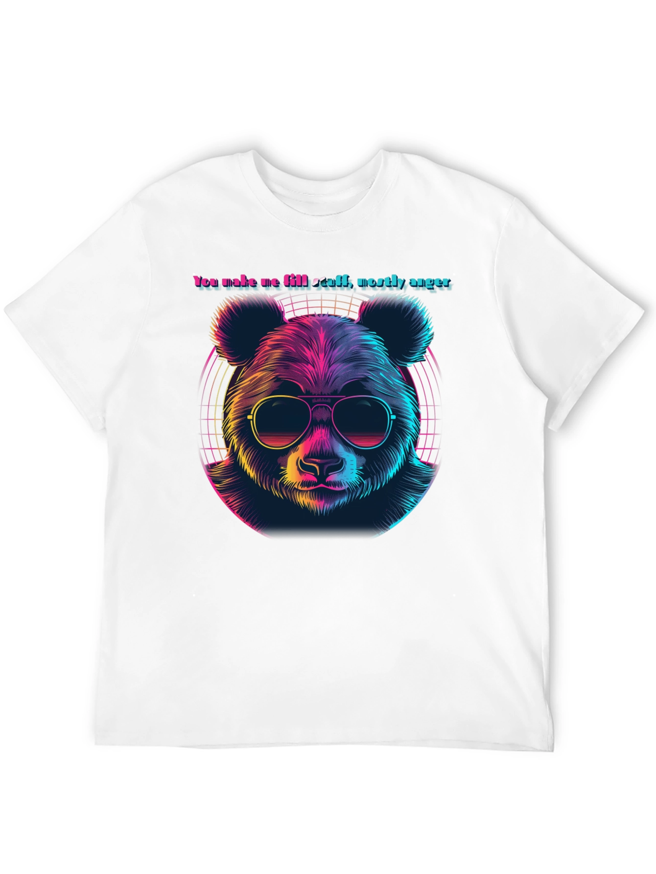 Retro Panda Bear T-Shirt - Anger Funny Tee