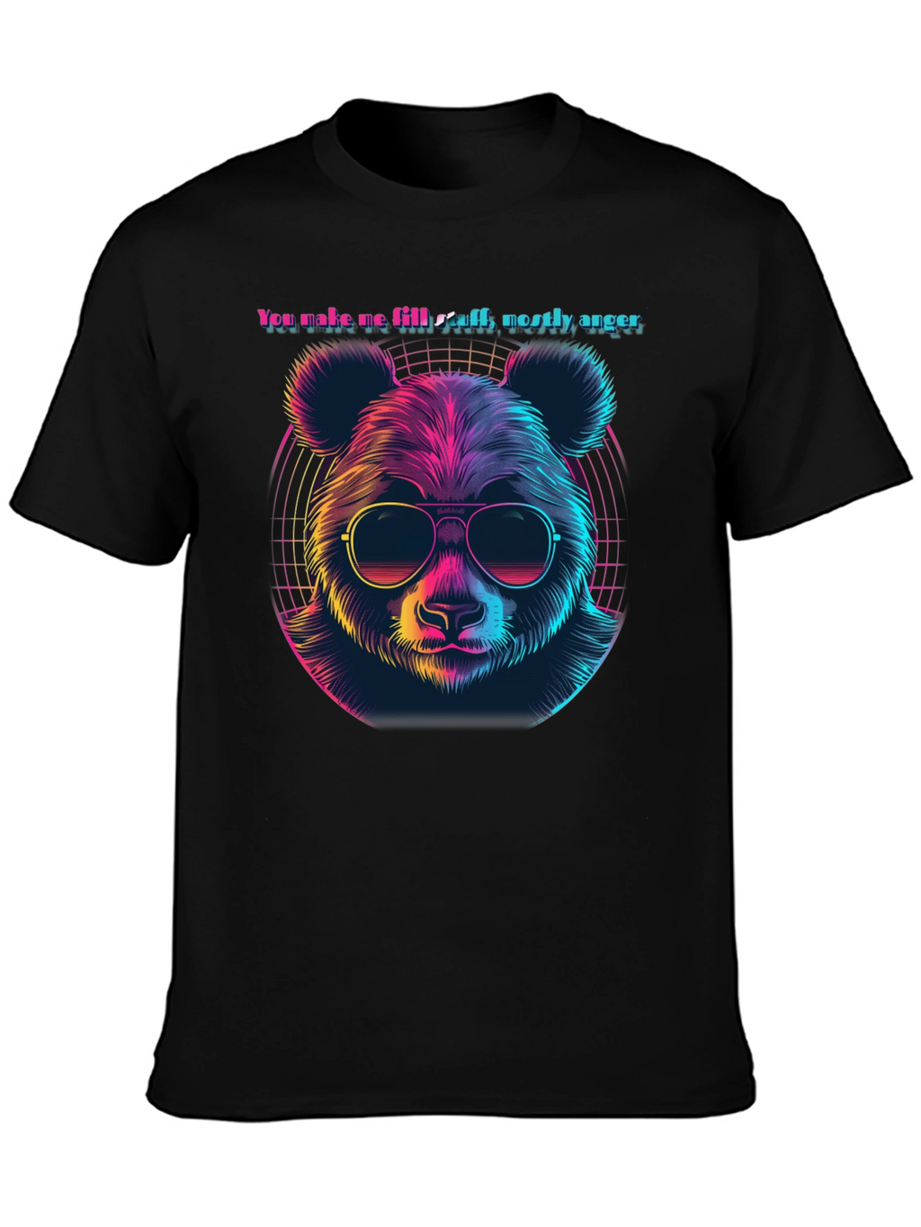 Retro Panda Bear T-Shirt - Anger Funny Tee