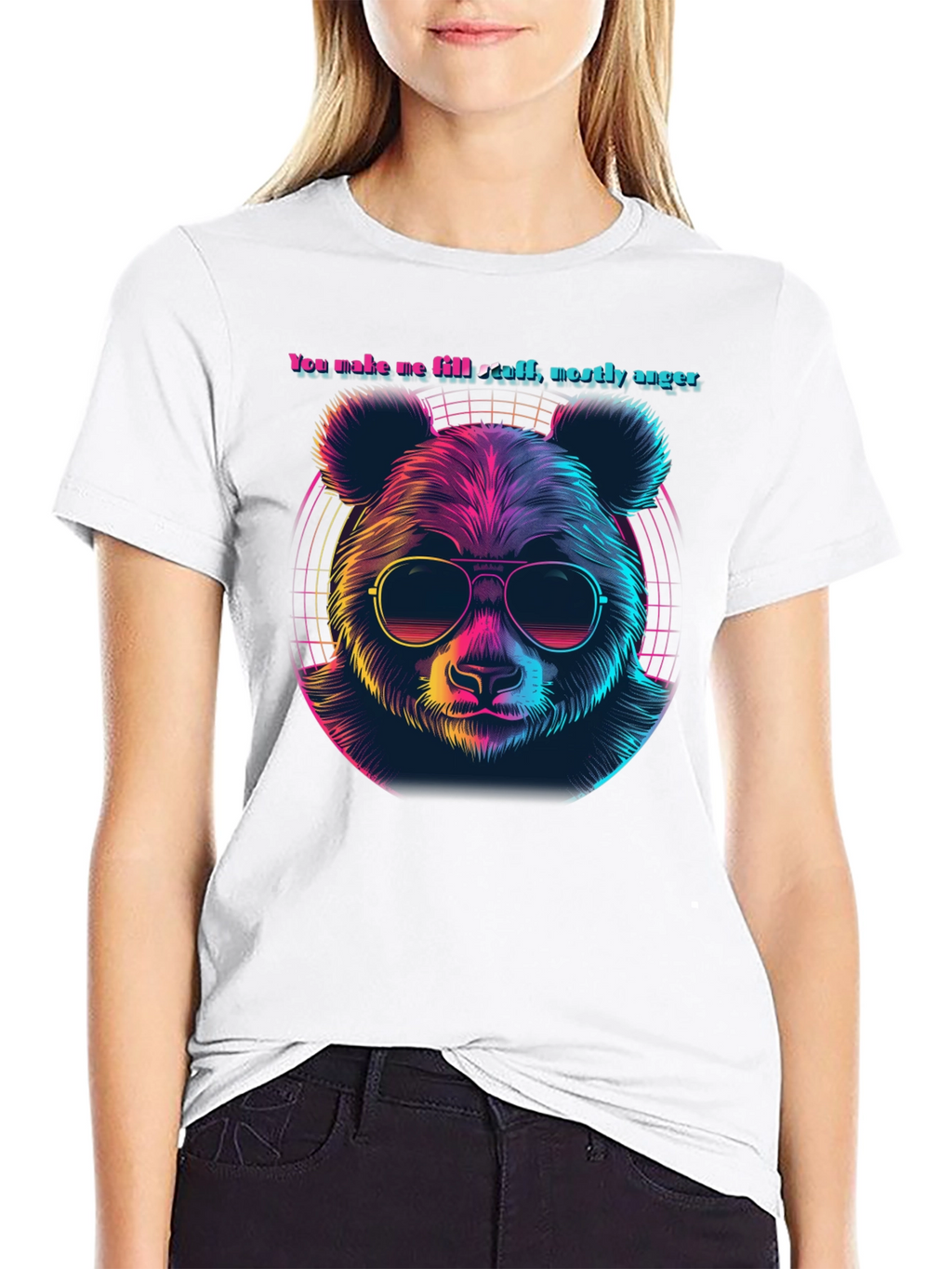 Retro Panda Bear T-Shirt - Anger Funny Tee