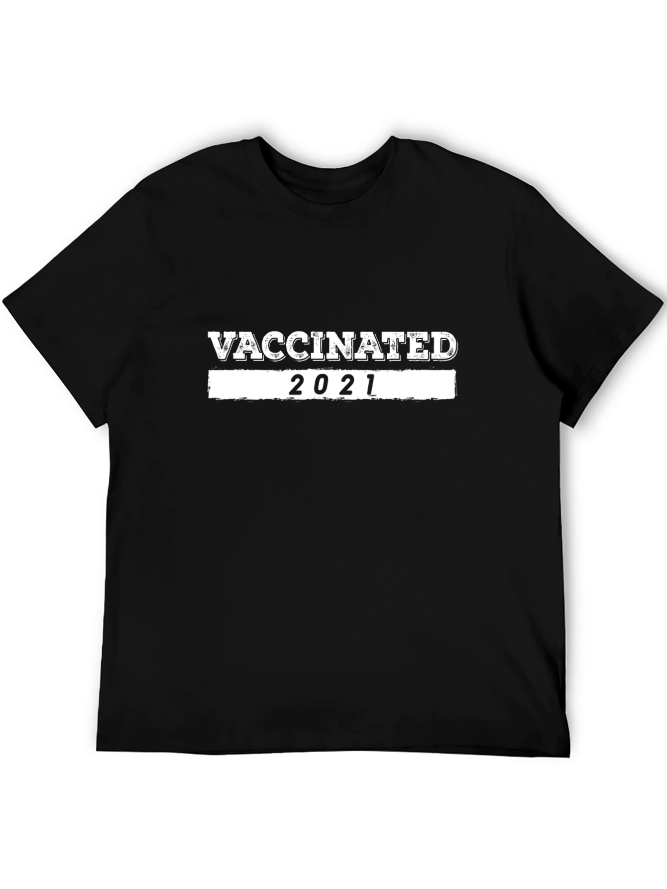 Vaccinated 2021 Graphic Tee - Black Cotton T-Shirt