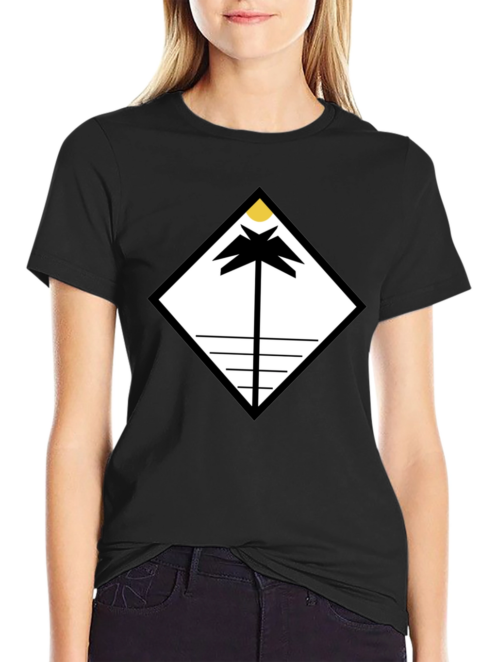 Geometric Palm Tee - Modern Minimalist Design