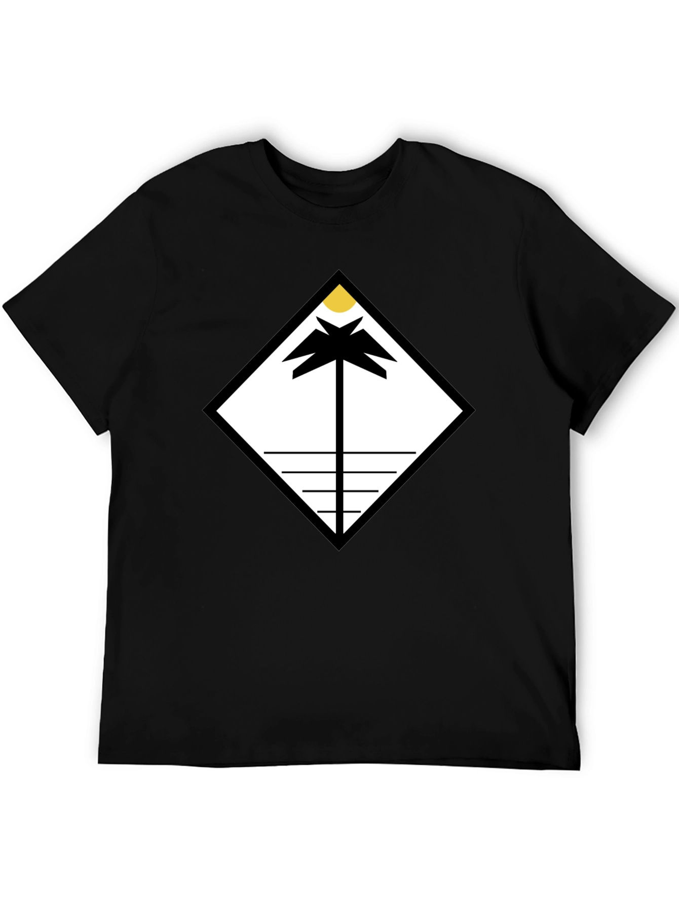 Geometric Palm Tee - Modern Minimalist Design