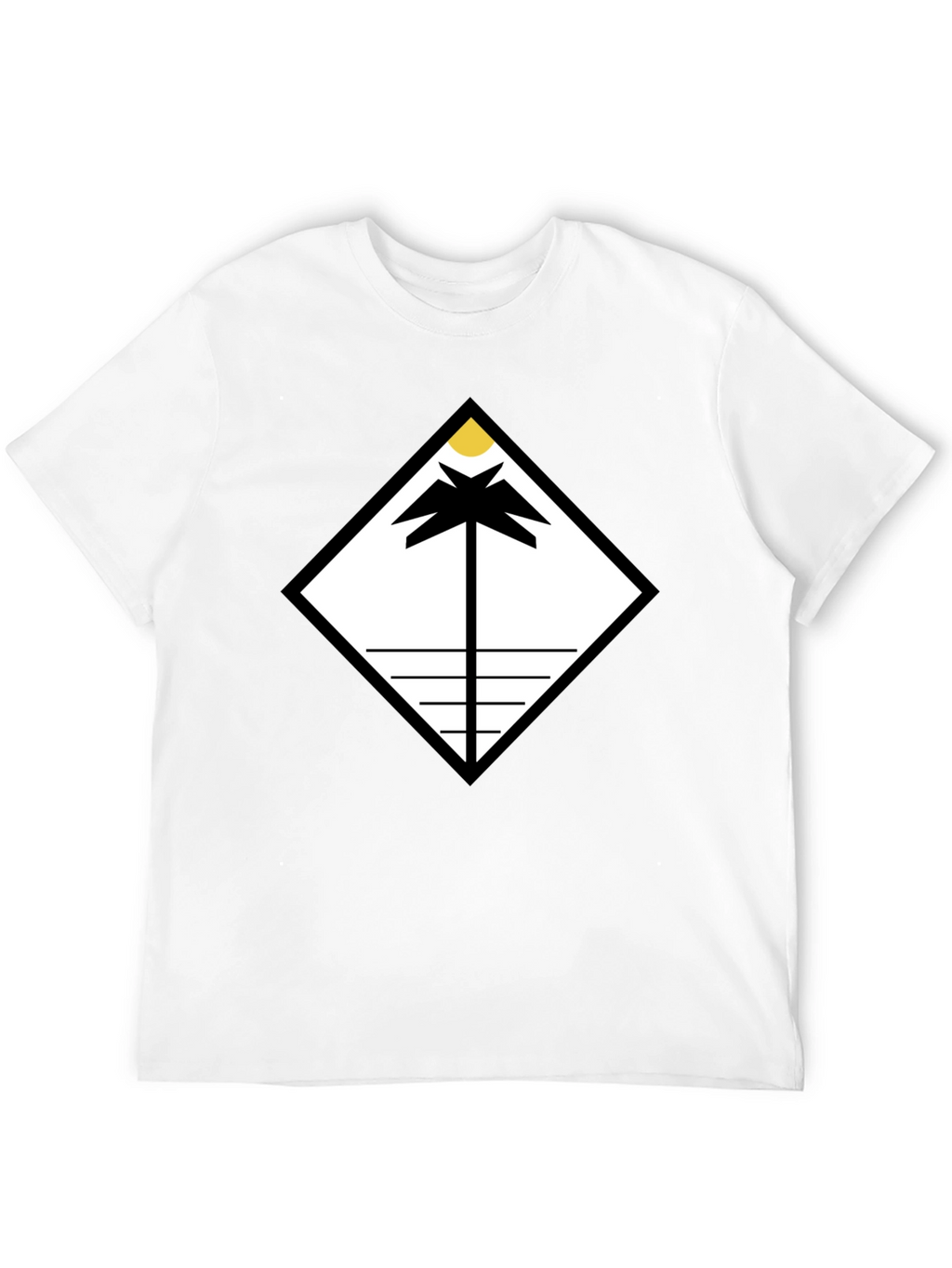 Geometric Palm Tee - Modern Minimalist Design