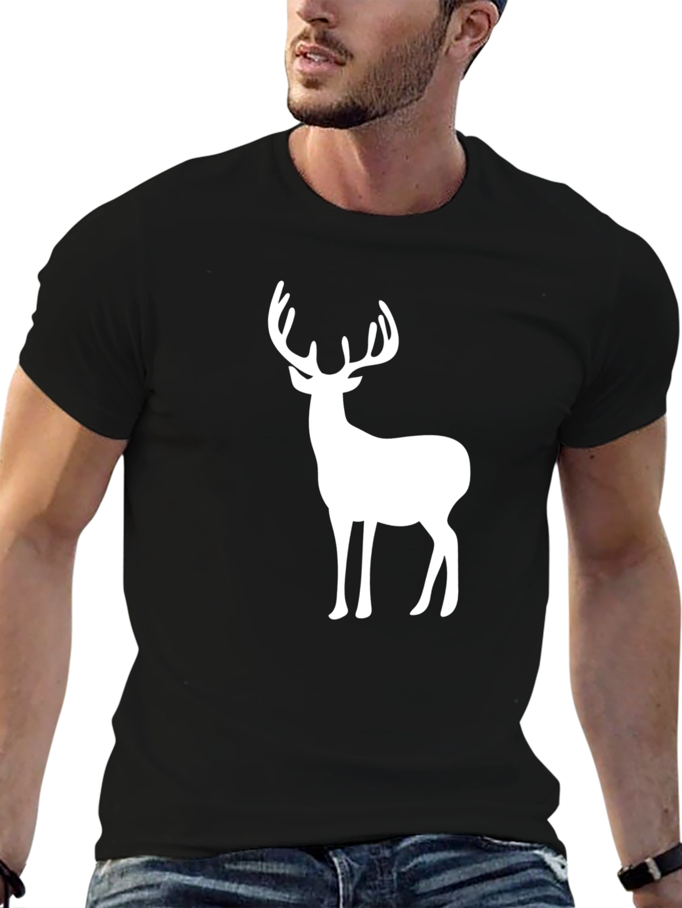 Deer Graphic Tee - Mens Black T-Shirt