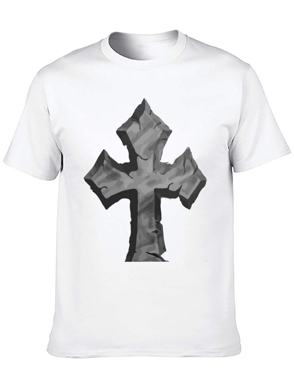Stone Cross Graphic Tee - Black Casual T-Shirt