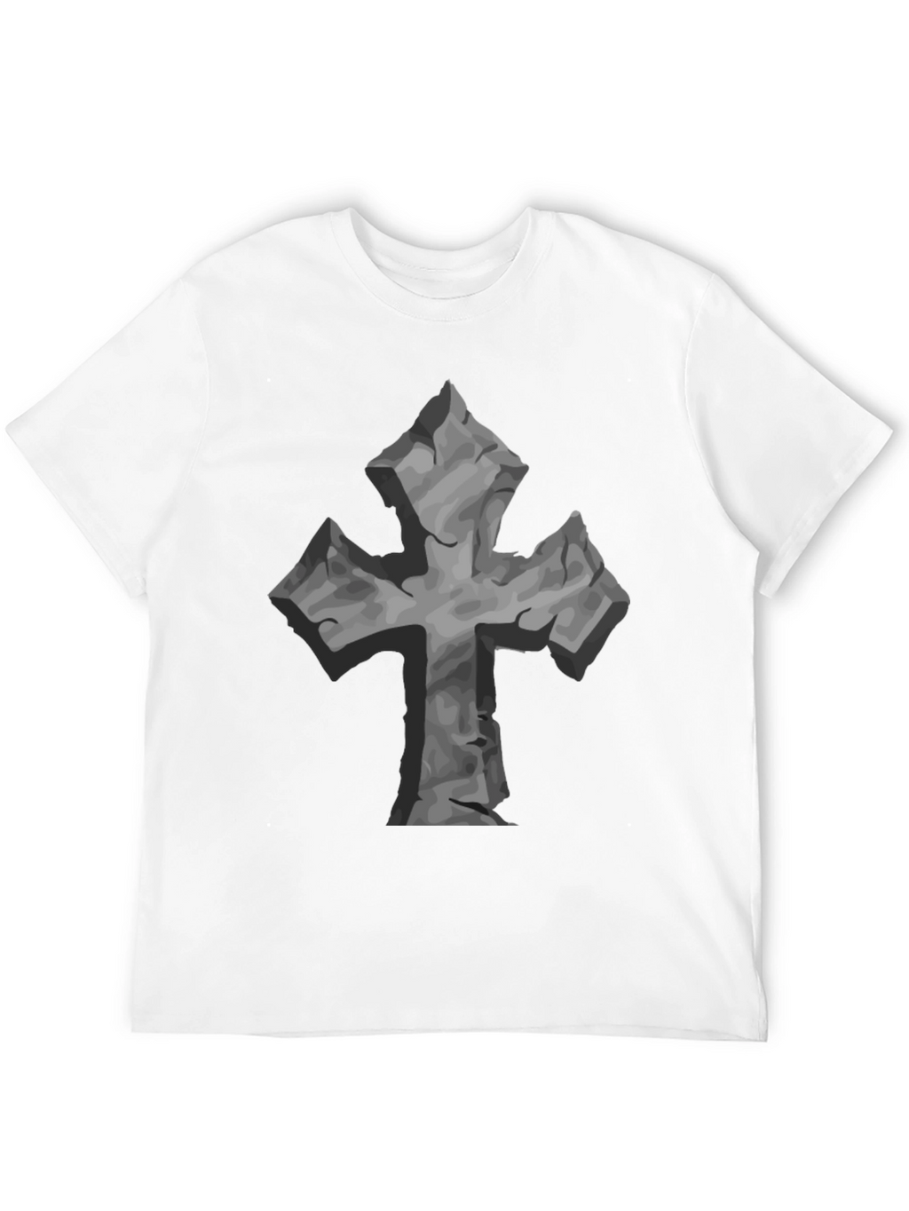 Stone Cross Graphic Tee - Black Casual T-Shirt
