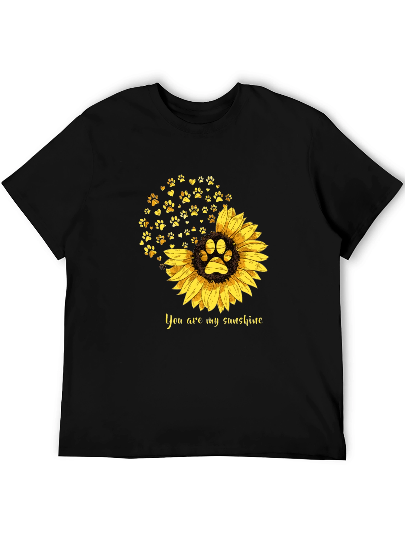 Sunflower Paw Print T-Shirt: You Are My Sunshine