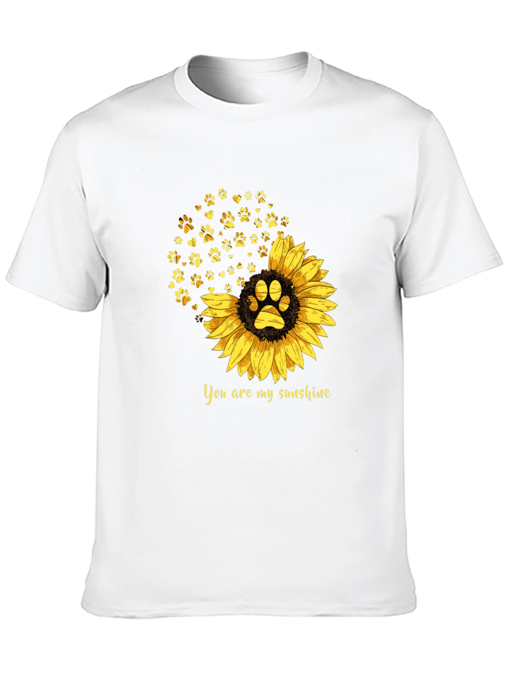 Sunflower Paw Print T-Shirt: You Are My Sunshine