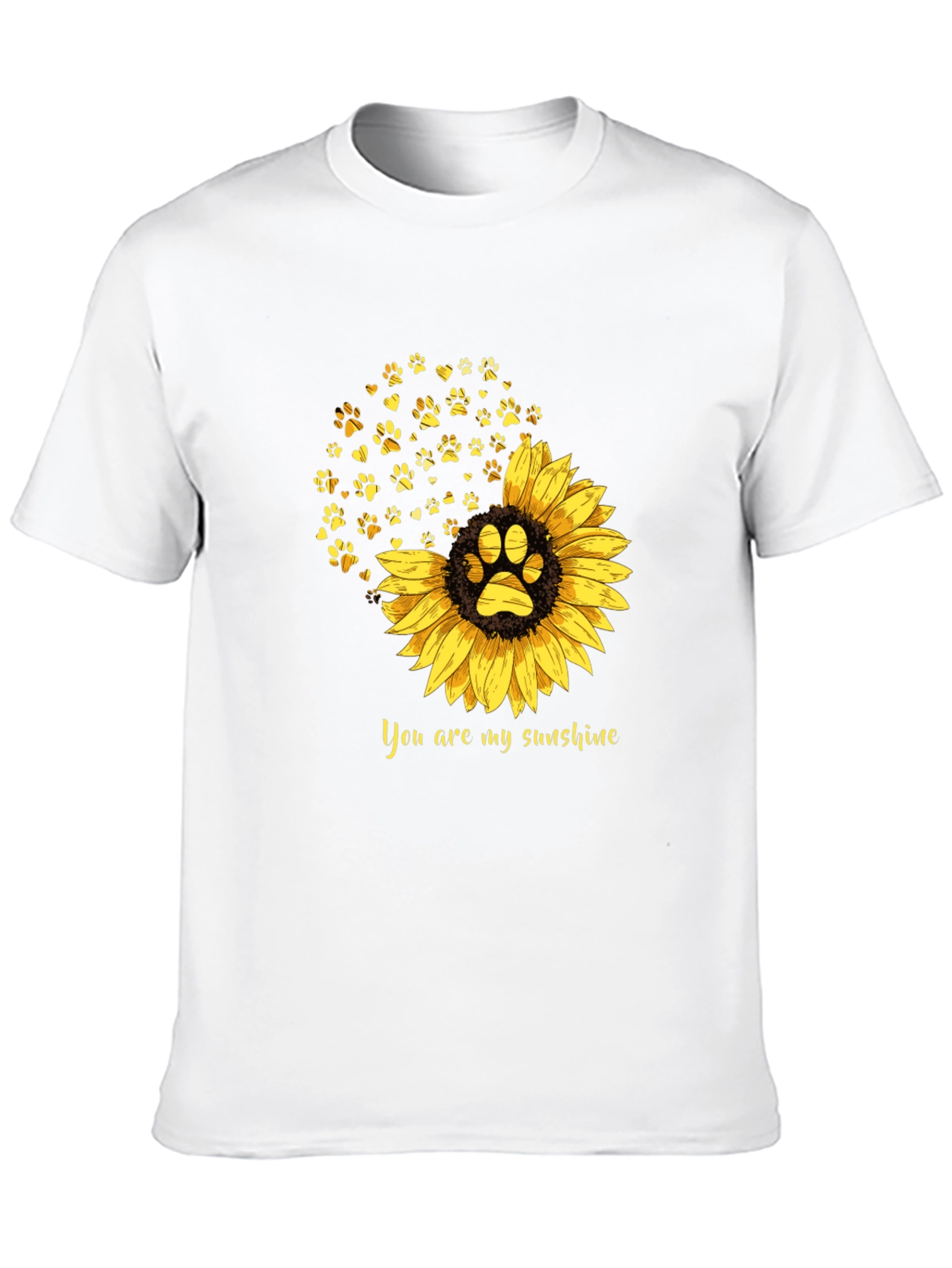 Sunflower Paw Print T-Shirt: You Are My Sunshine