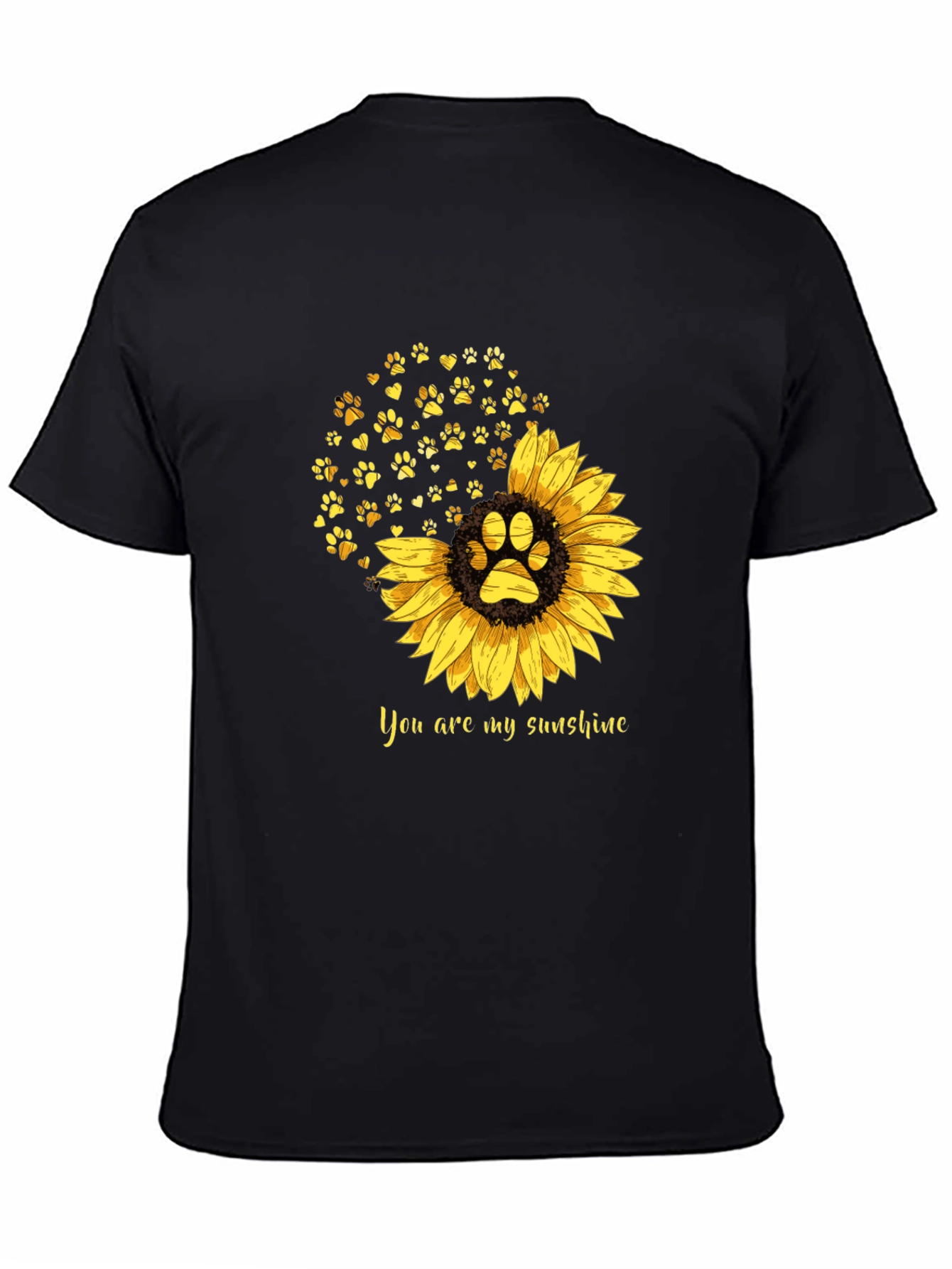Sunflower Paw Print T-Shirt: You Are My Sunshine