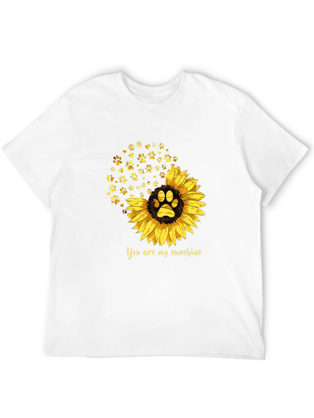 Sunflower Paw Print T-Shirt: You Are My Sunshine