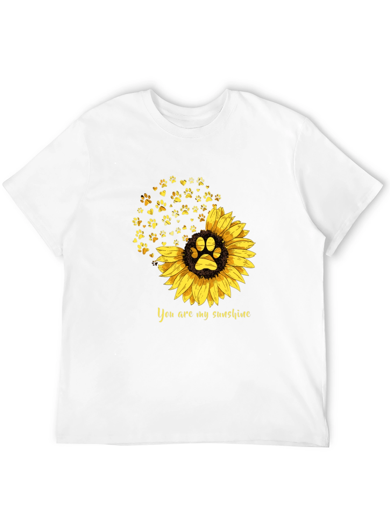 Sunflower Paw Print T-Shirt: You Are My Sunshine