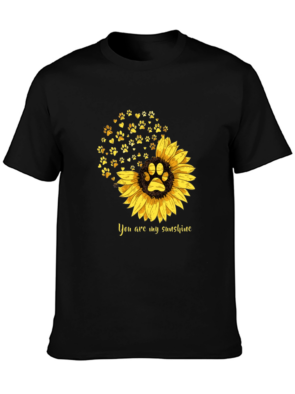Sunflower Paw Print T-Shirt: You Are My Sunshine