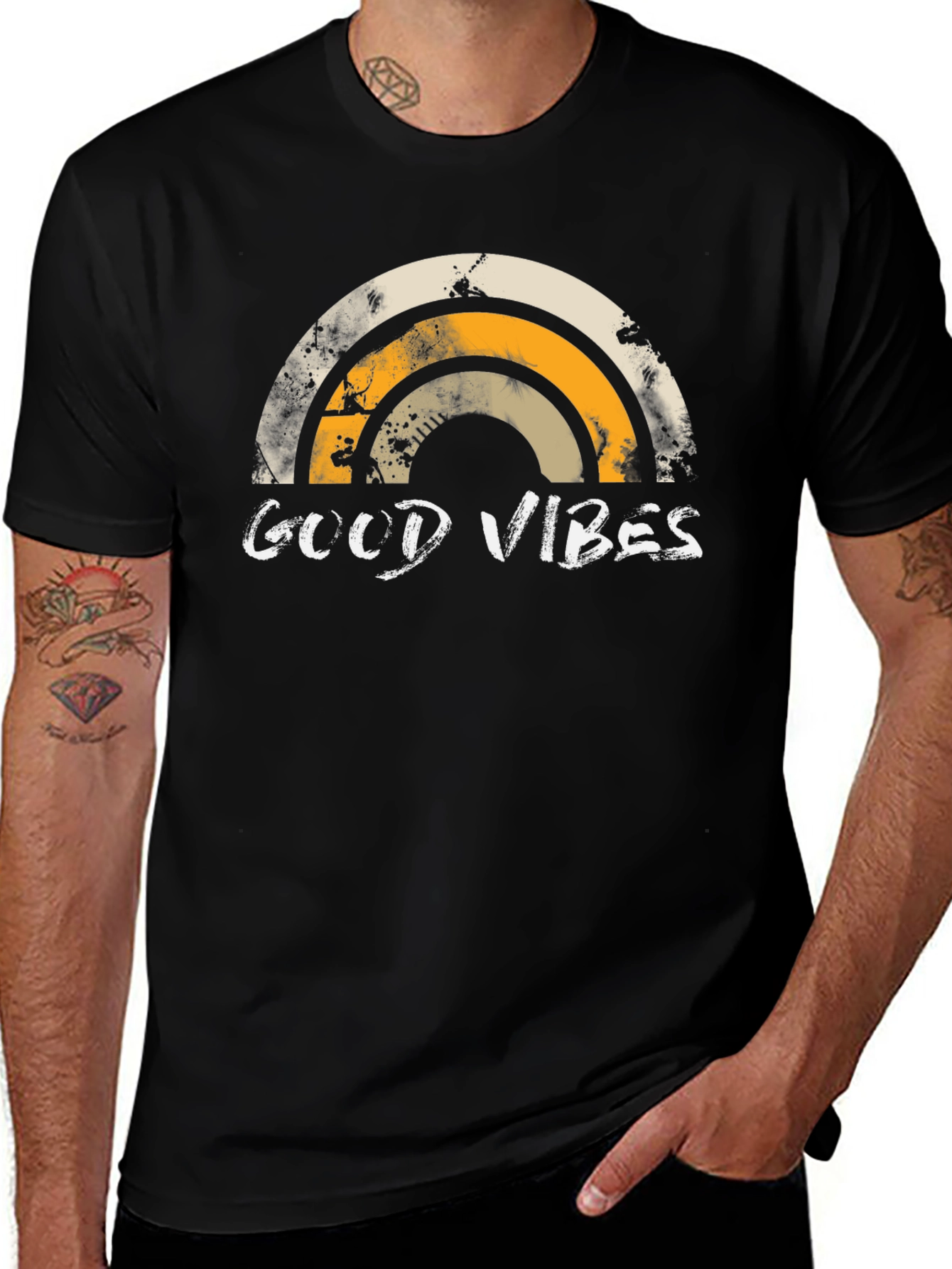 Good Vibes Rainbow Graphic Tee