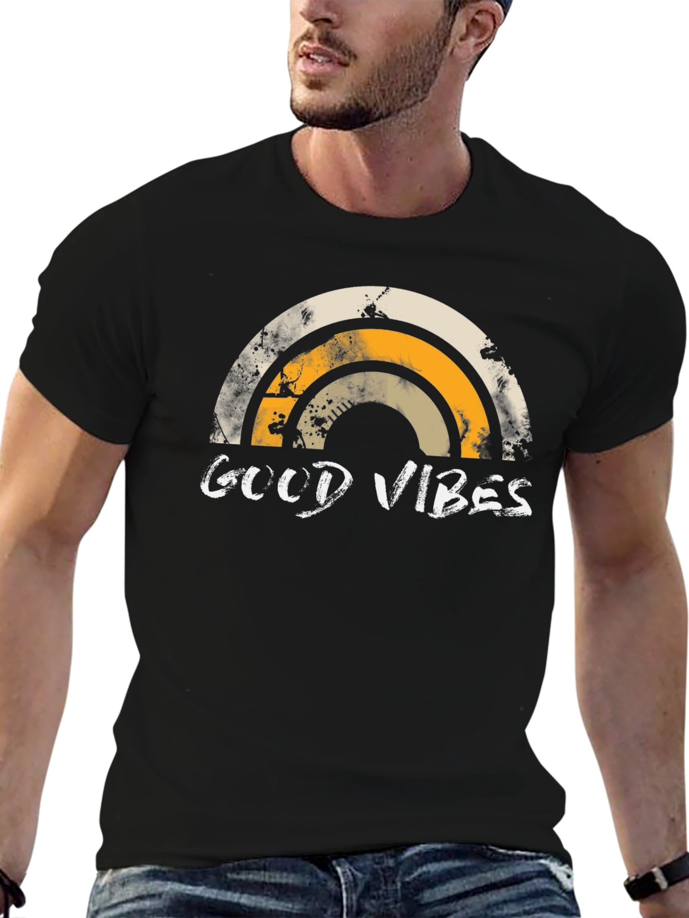 Good Vibes Rainbow Graphic Tee
