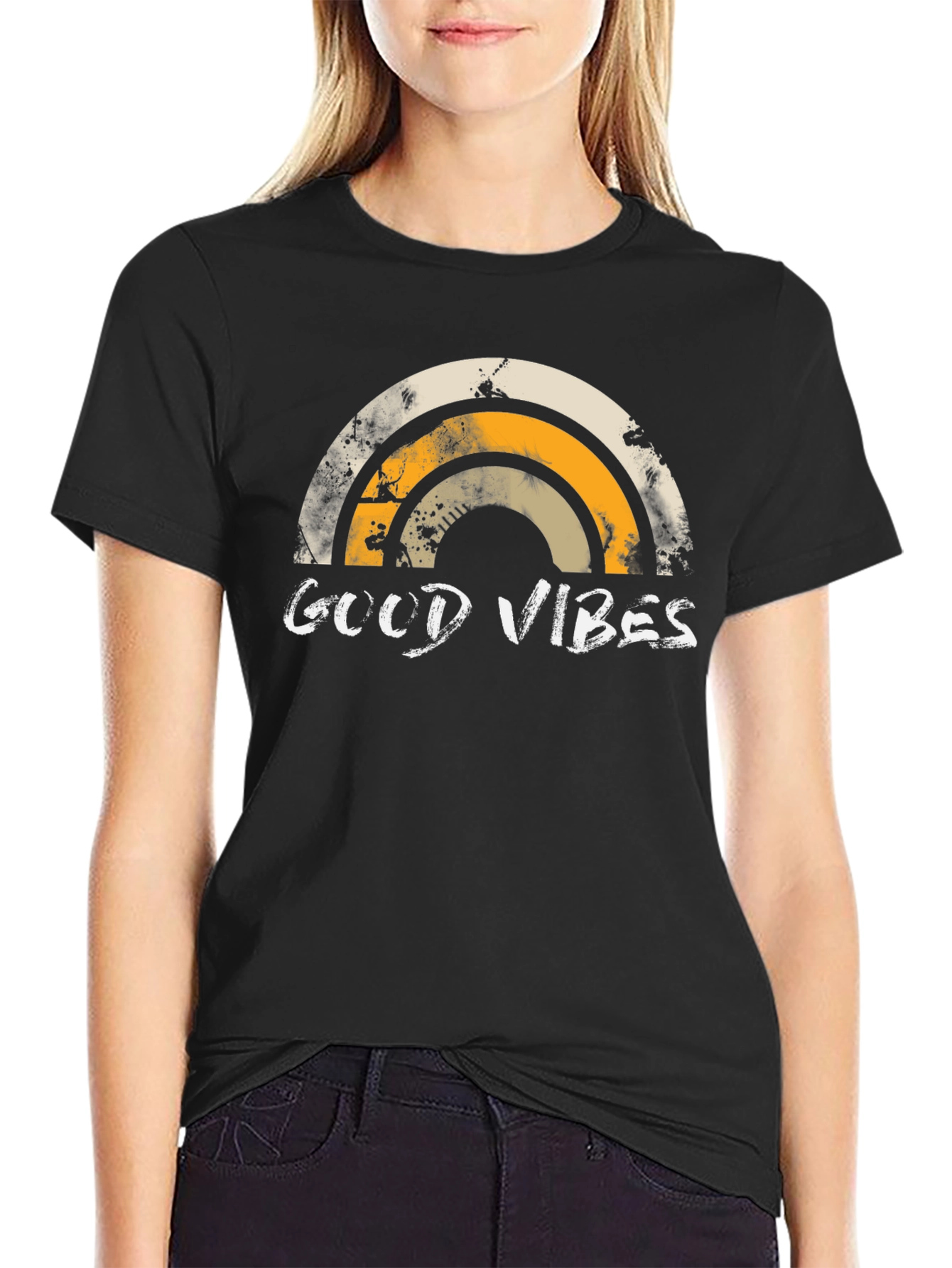 Good Vibes Rainbow Graphic Tee