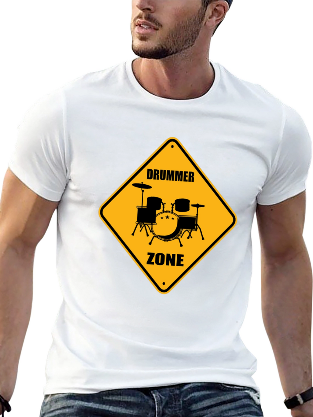 Drummer Zone Graphic Tee - Black Cotton T-Shirt