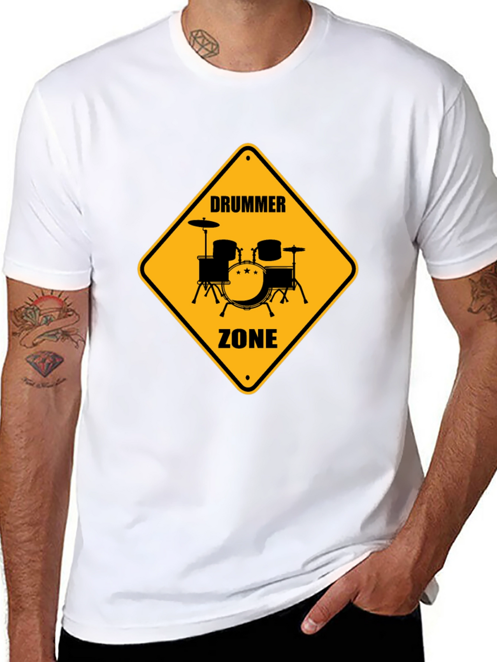 Drummer Zone Graphic Tee - Black Cotton T-Shirt