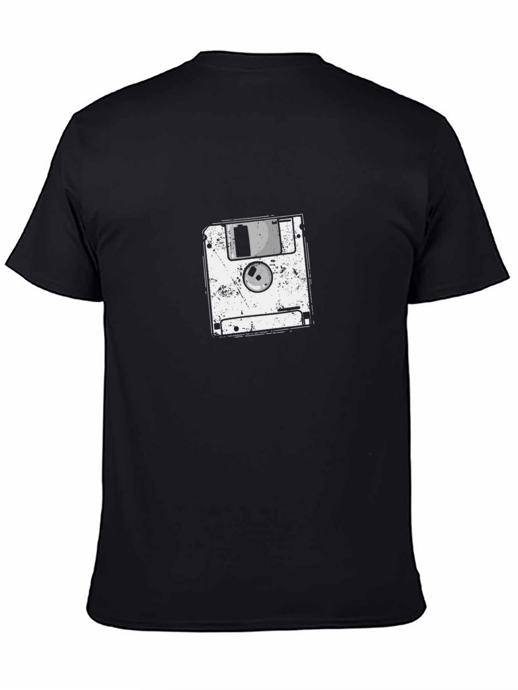 Retro Floppy Disk Graphic T-Shirt - Black