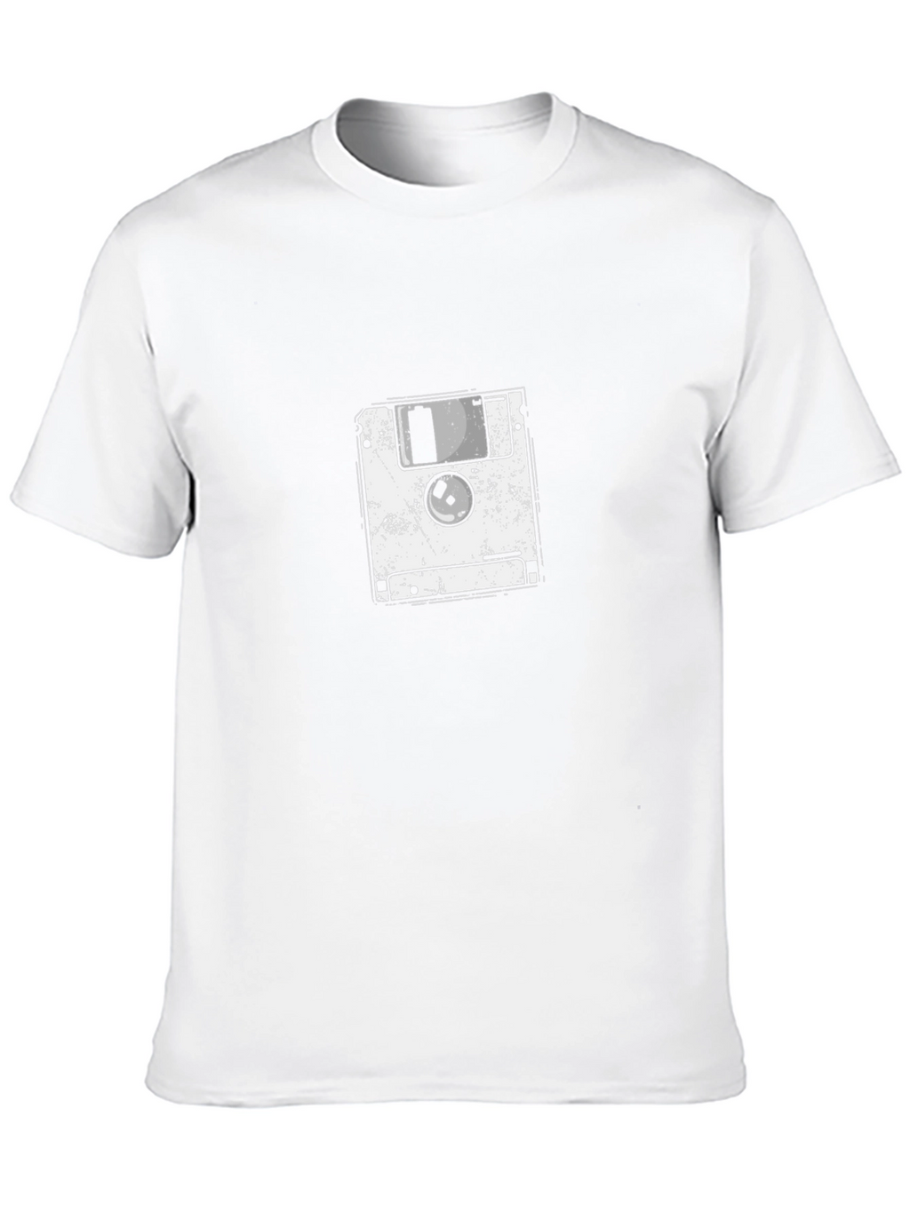 Retro Floppy Disk Graphic T-Shirt - Black