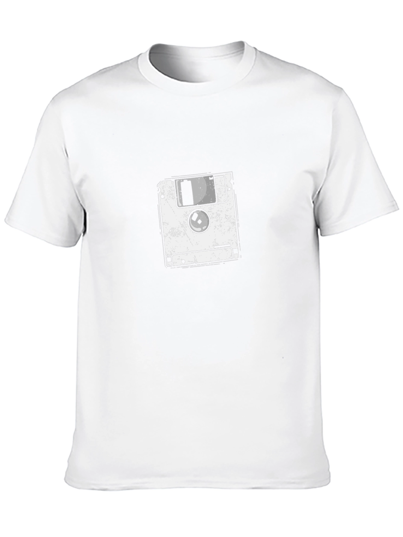 Retro Floppy Disk Graphic T-Shirt - Black