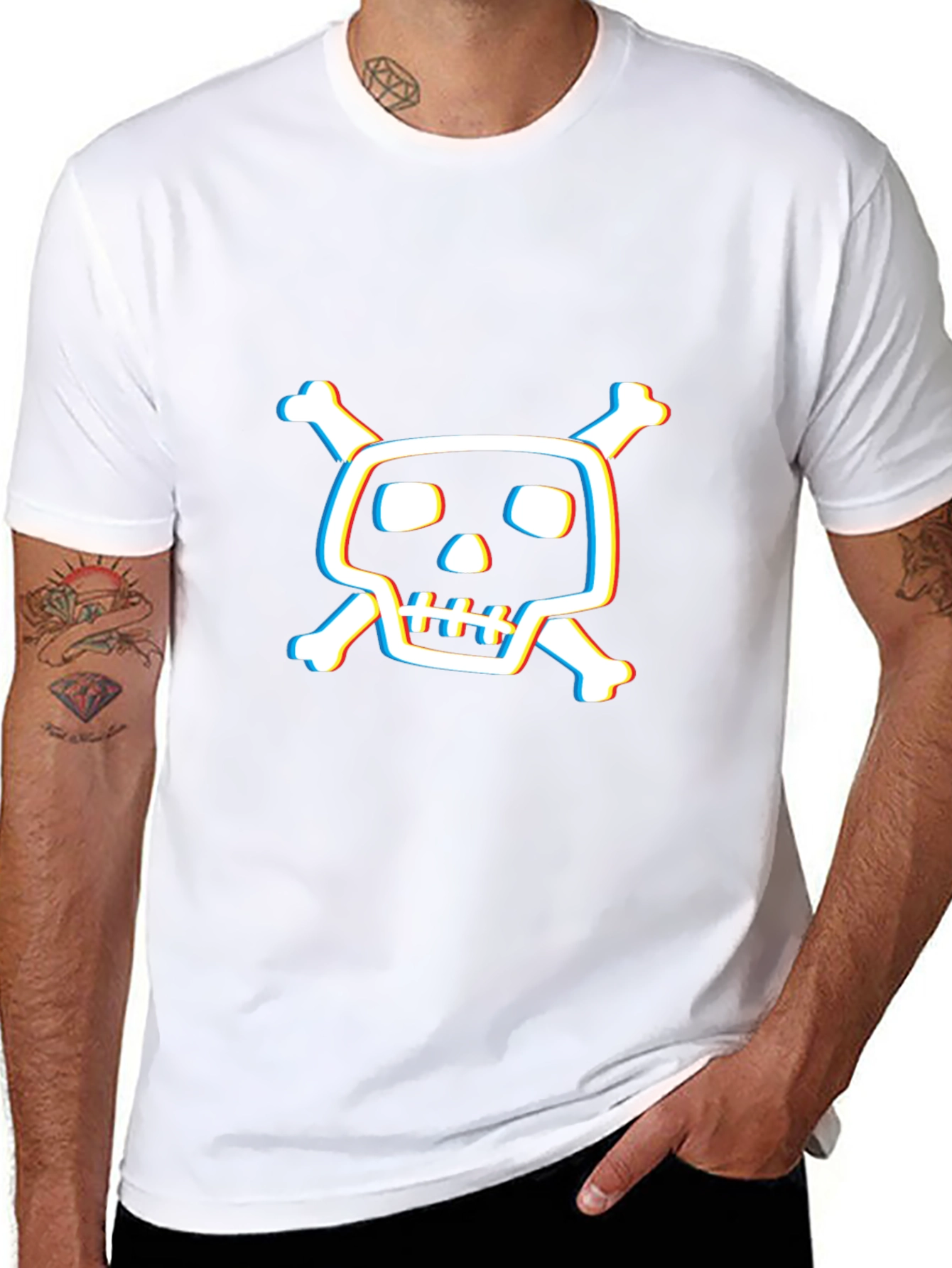Skull & Crossbones Graphic Tee - Mens Black T-Shirt