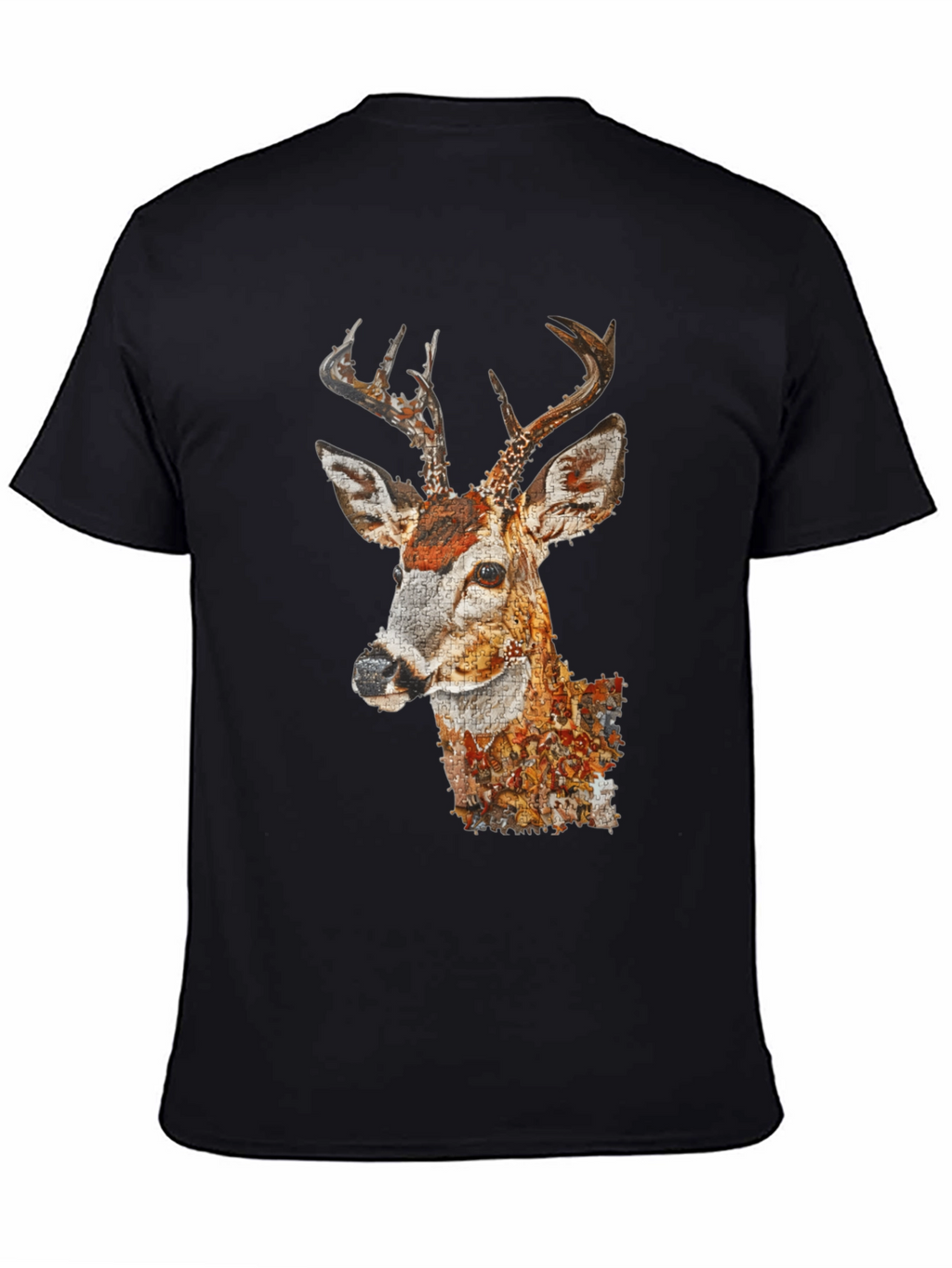 Deer Portrait Graphic Tee - Mens Black T-Shirt