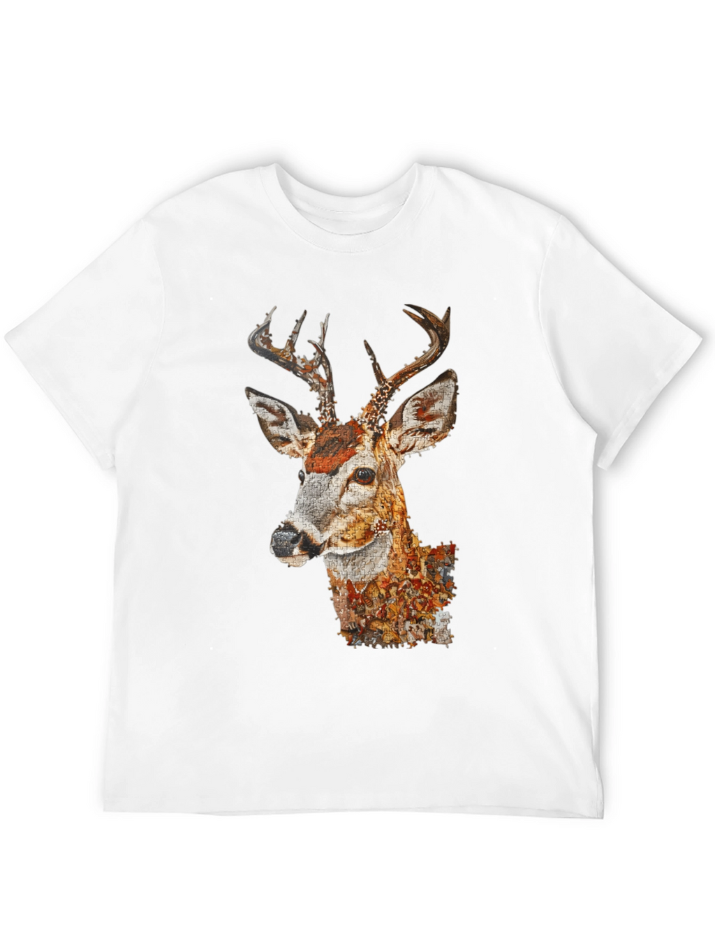 Deer Portrait Graphic Tee - Mens Black T-Shirt