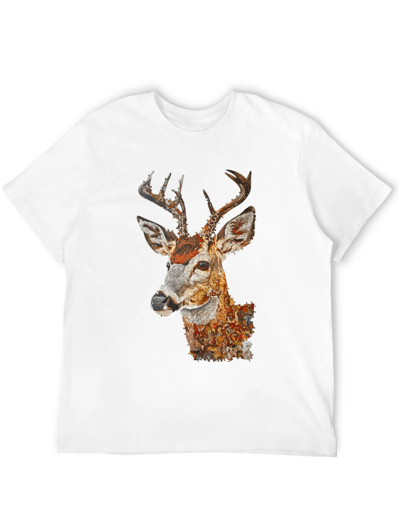 Deer Portrait Graphic Tee - Mens Black T-Shirt