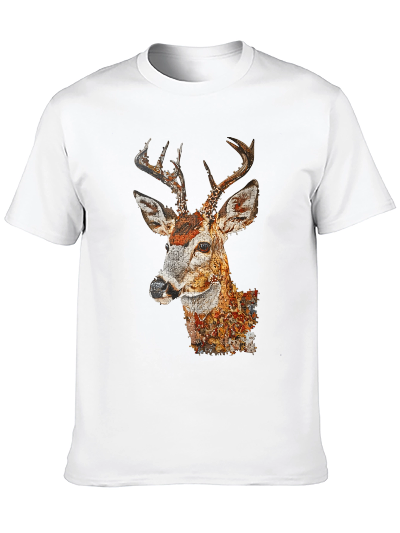 Deer Portrait Graphic Tee - Mens Black T-Shirt