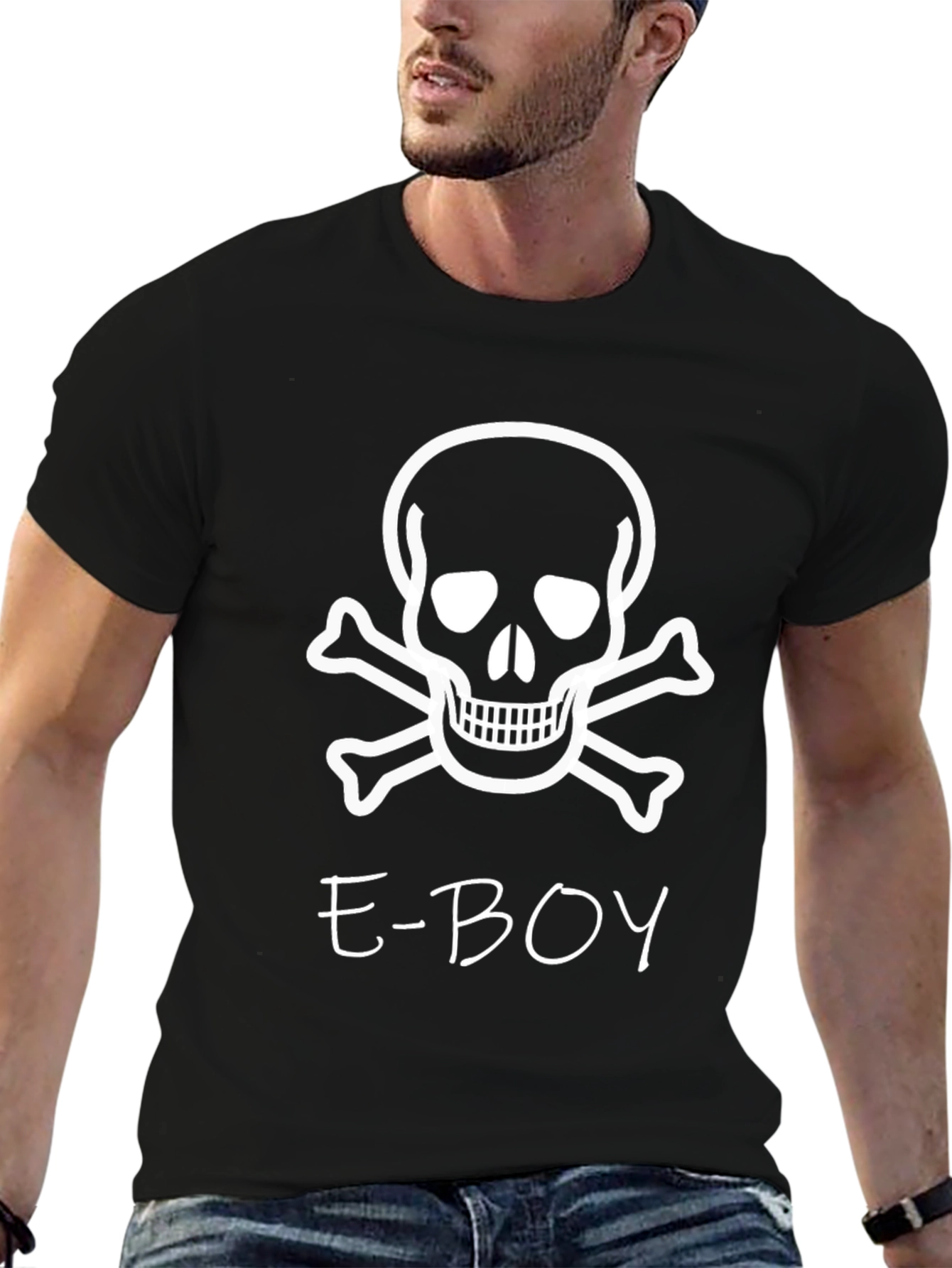 E-Boy Skull Graphic T-Shirt - Trendy Streetwear