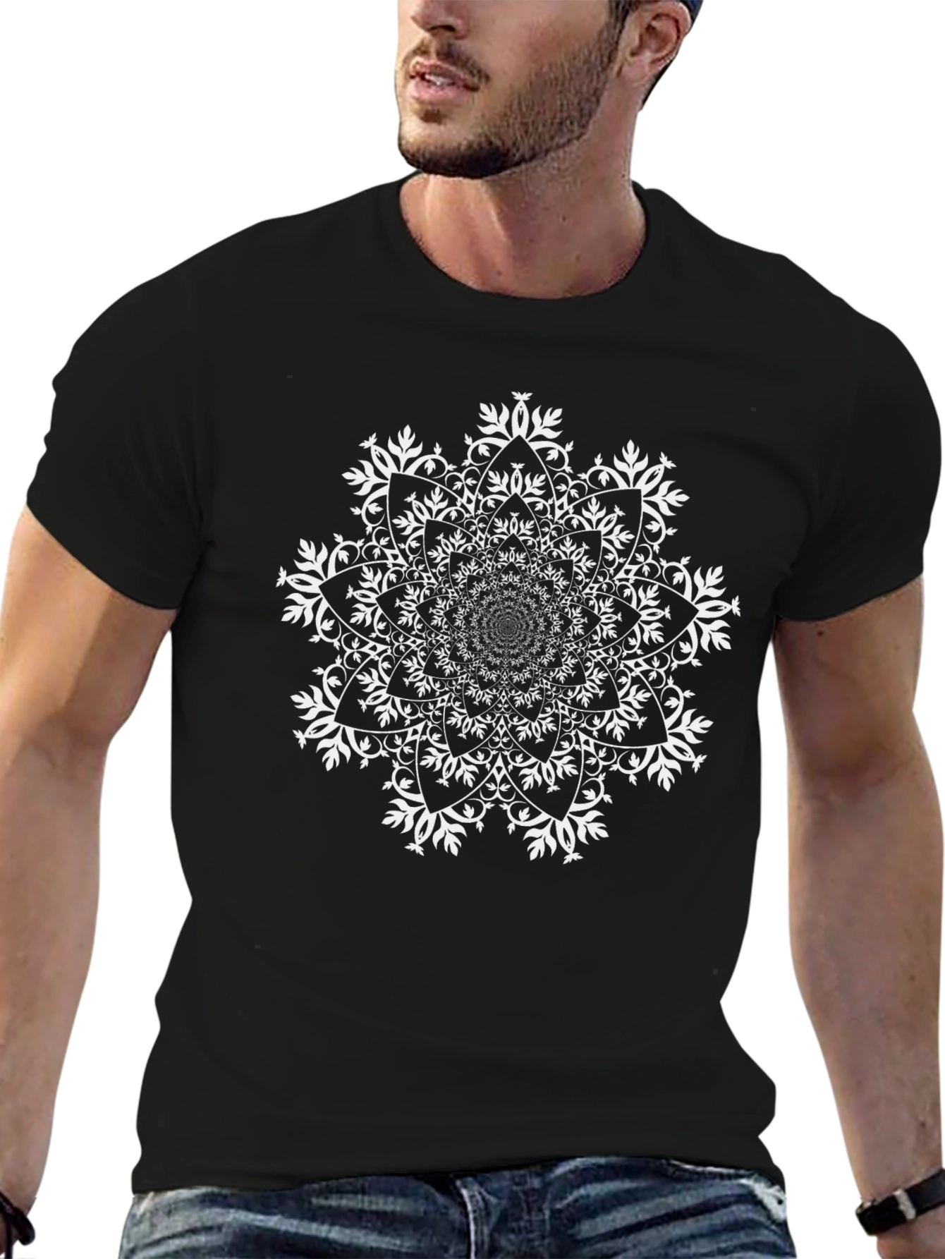 Mandala Graphic Tee - Black Casual Style